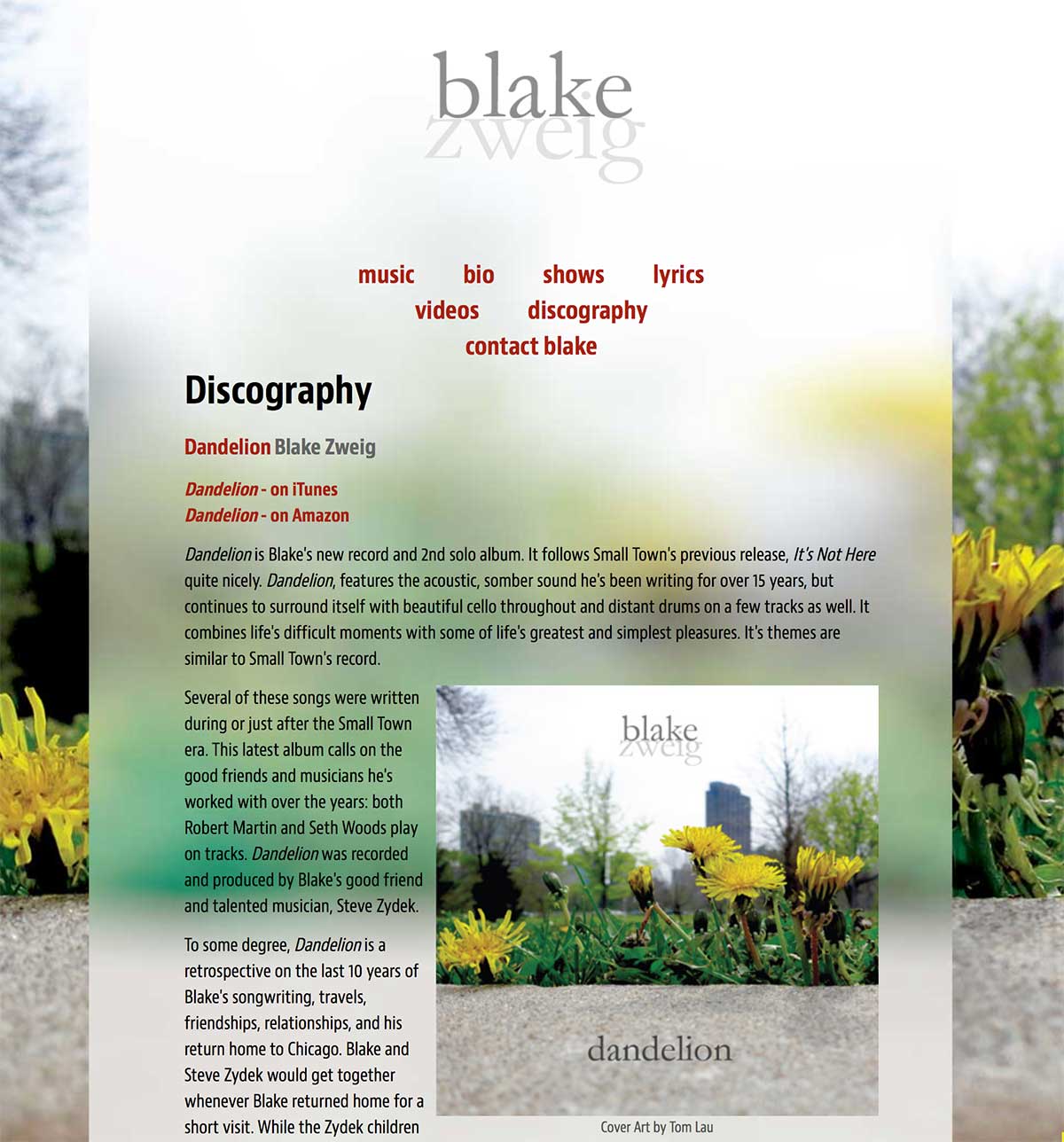 a peek at Blake Zweig's website