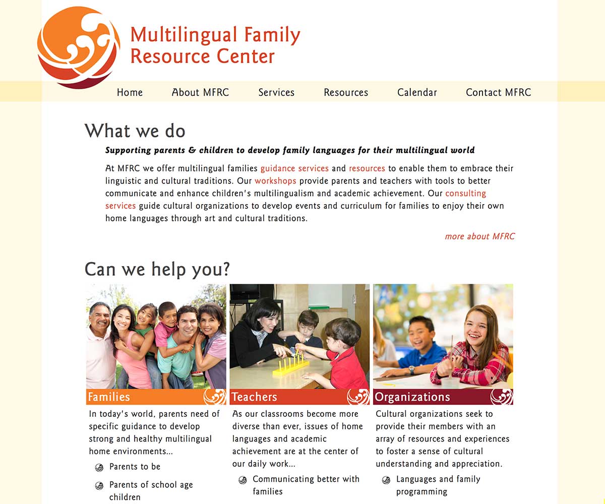 Multilingual Family Resource Center website