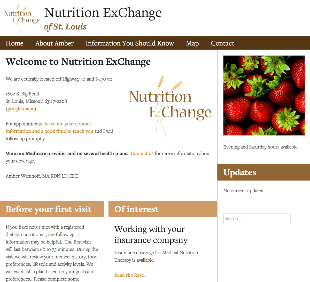 a snapshot of Nutrition ExChange's website